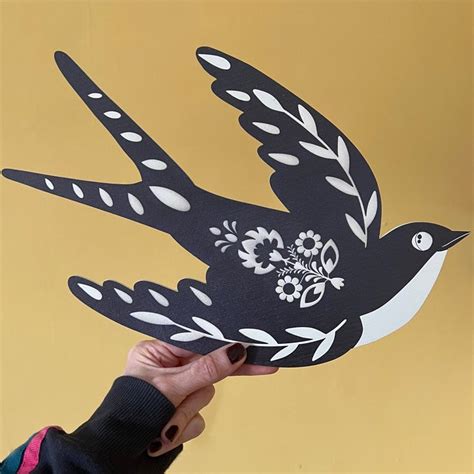 Wooden Folk Swallow Wall Art | Иллюстрации арт, Птички, Раскраски