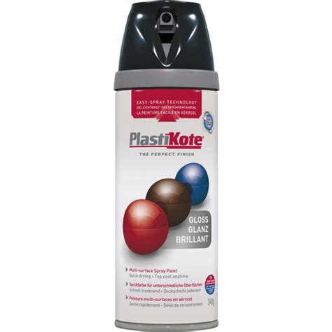 Plastikote Black Gloss Spray Paint Combined Masonry Supplies