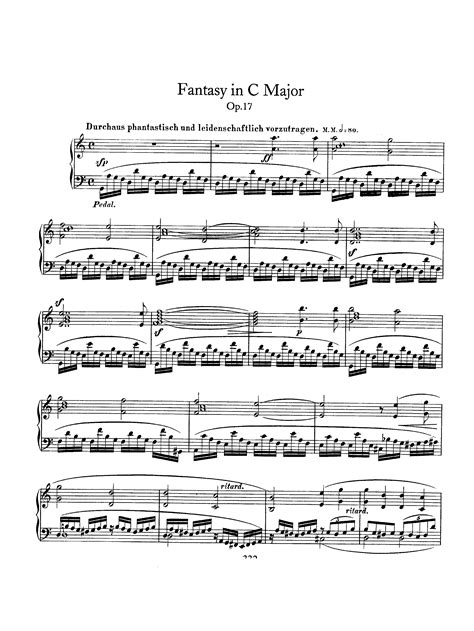 Schumann Robert Fantasie Op For Piano Free Sheet Music For