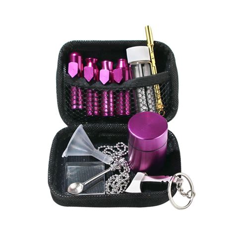 2021 Tobacco Snuff Snorter Kit Aluminum Snuff Snorter Sniff Dispenser Nasal + Metal Storage ...