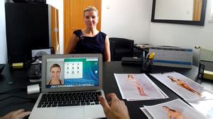 Long Haired Brunette Chick In A Leopard Top Is Ready To Xxx Dessert