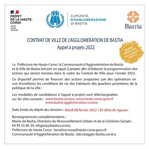 Contrat de ville Communauté d Agglomération de Bastia