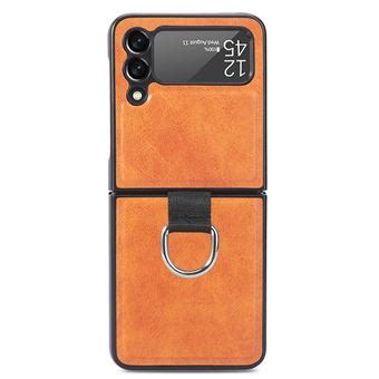 Coque Avec Anneau Pour Samsung Galaxy Z Flip 3 FONGWAN Texture Cuir