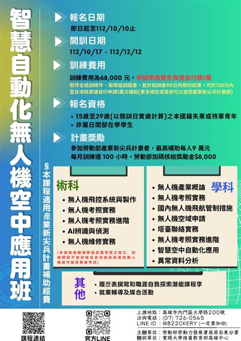 實踐大學「112下半年勞動部勞動力發展署產業新尖兵計畫」 國立高雄師範大學附屬高級中學