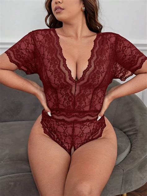 Classic Sexy Eenkleurig Grote Maten Sexy Lingerie Zonder Rug Uitgeknipt Zeeg SHEIN Nederland