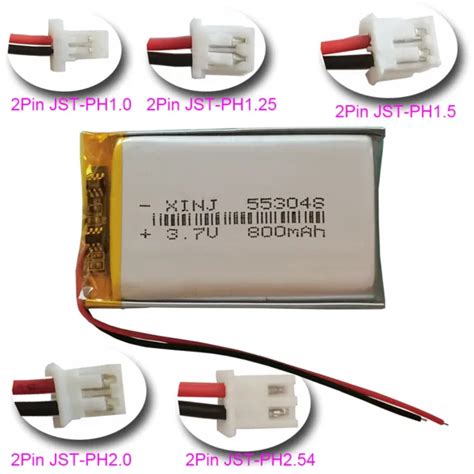 3 7 V 800 MAh Polymer Li Akku Lipo 553048 2 Pin JST PH 1 0 1 25 1 5 2 0