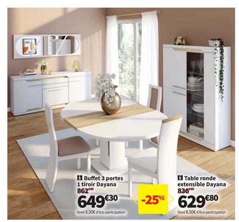 Promo Buffet Portes Tiroirs Keyah Table Rectangle Extensible Keyah