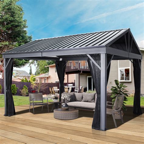 Gartoo Heavy Duty Galvanized Hardtop Ft W X Ft Aluminum Patio