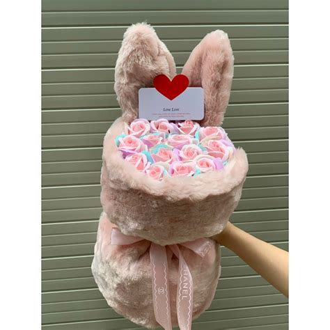 Hoa Sáp Tai Thỏ Hot Trend Big Side bông Shopee Việt Nam