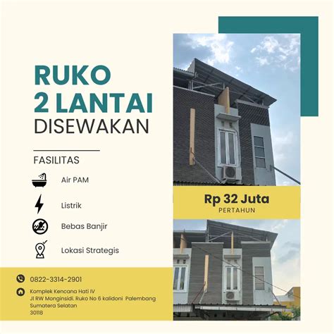 DISEWAKAN RUKO MURAH 2 LANTAI PALEMBANG Disewakan Bangunan Komersil