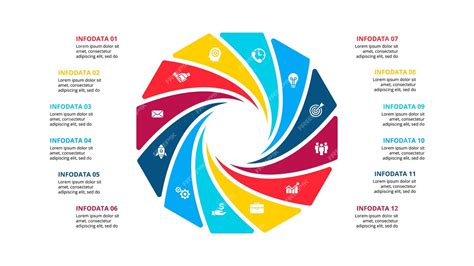 Premium Vector Circle Infographic With 12 Options Or Steps Abstract