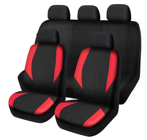 Autotrends Black And Red Sports Car Seat Cover Set For Back Bench Seat 3 Pk Canadian Tire