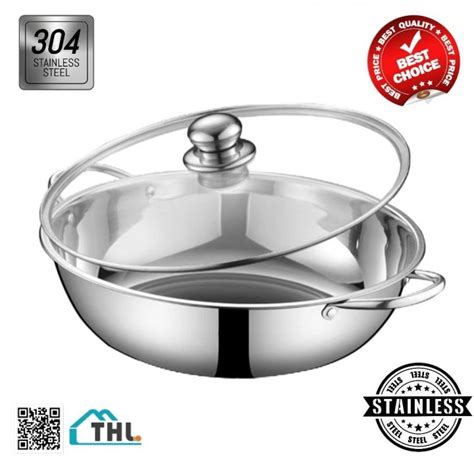 Stainless Steel Hot Pot Wok Induction Cooker Gas Stove Compatible Soup Pot Periuk Besi Sup Lazada