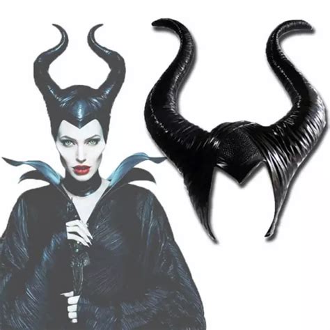 Latex Maleficent Horns Headpiece Black Evil Queen Halloween Cosplay Hat