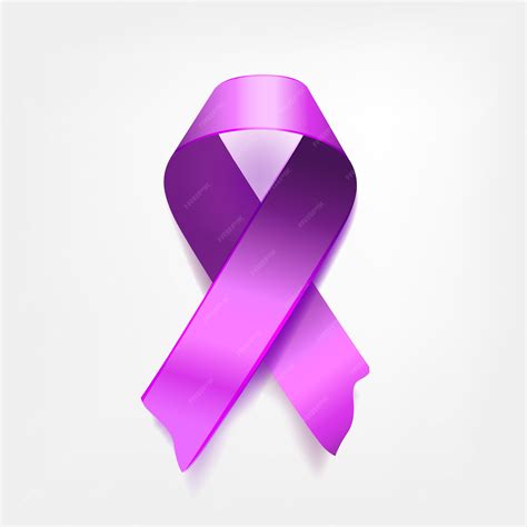 Premium Vector Symbolic Purple Ribbon On White Background The