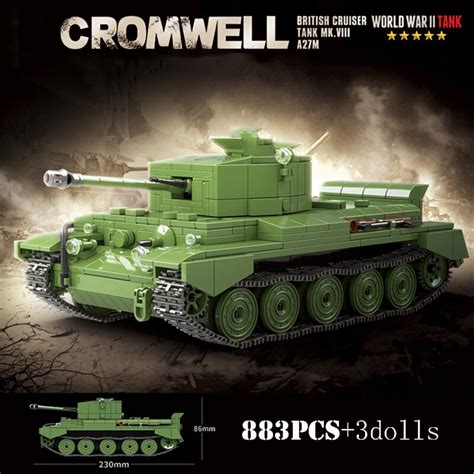 British WW2 Cromwell Mk VIII Cruiser Tank - 883 Pieces - BrickArmyToys