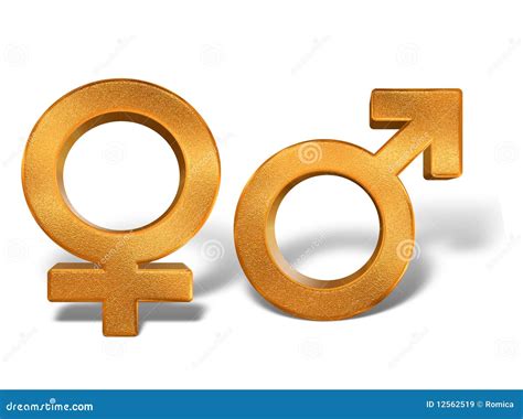 Golden Pattern Gender Sex 3d Symbols Isolated Stock Illustration