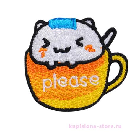 Купить Нашивка «Котик в кружке» в Москве по низким ценам| Доставка по ...