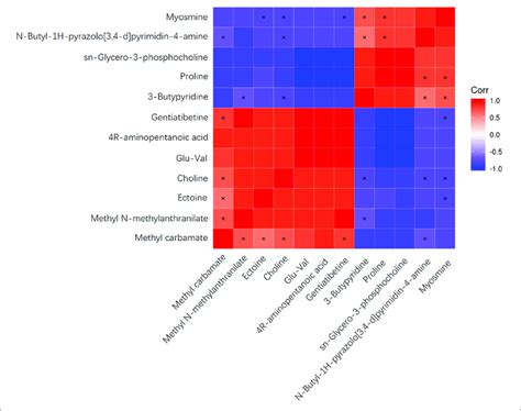 Heatmaps Of Correlation Analysis Plots Of Differential Metabolites