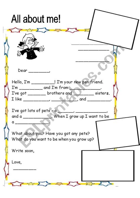 All About Me Esl Worksheet By Ninamadan