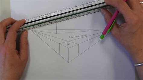 Drawing A Cube In Two Point Perspective Above On And Below The