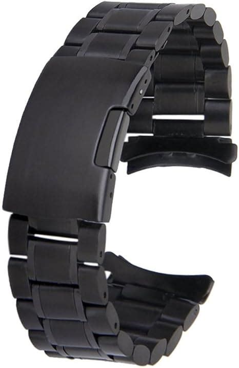 Mm Stainless Steel Solid Links Bracelet Watch Band Strap Curved End