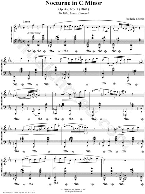 Frederic Francois Chopin Nocturne In C Minor Op 48 No 1 Sheet