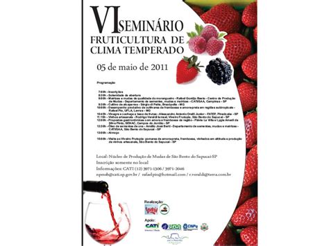 Vem A O Vi Semin Rio Fruticultura De Clima Temperado Aguardamos A