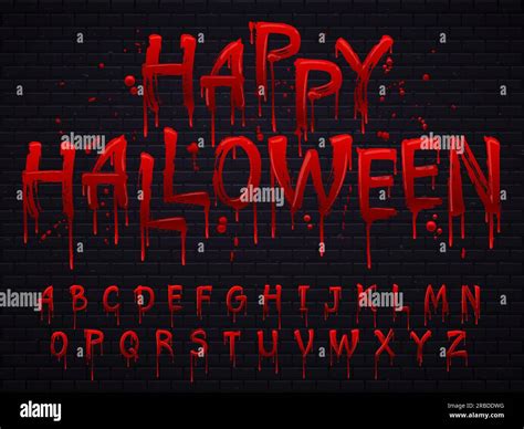 Halloween Font Horror Alphabet Letters Written Blood Scary Bleed Font