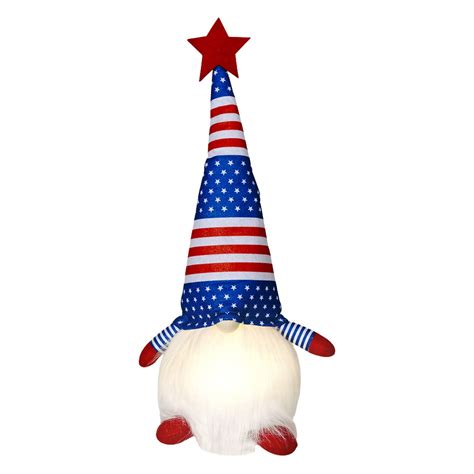 Kddylitq Patriotic Gnomes Plush Lighted Gnome Light Up Gnome Fourth