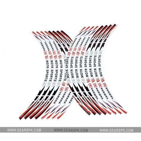 Yamaha Motor Sport Reflective Rim Stickers Red Gearspk