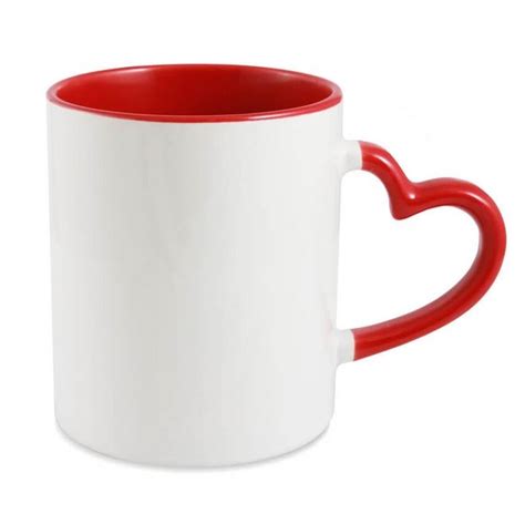 Sublimation Mug With Colour Inside And Heart Shape Handle Capacity 300