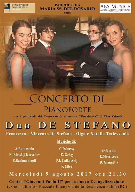 Palmi I Maestri De Stefano In Concerto Mercoled Sera Inquieto Notizie