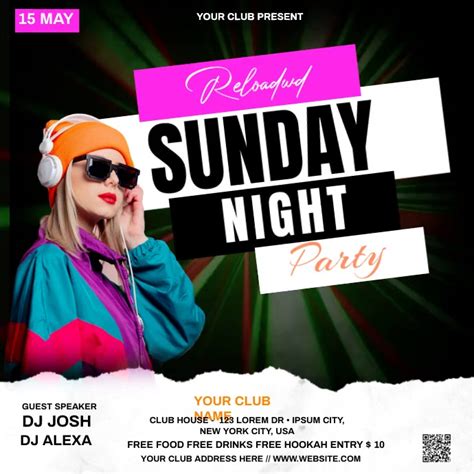 Sunday Party Flyer Template Postermywall