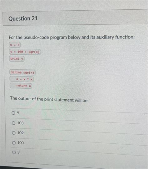 Solved For The Pseudo Code Program Below Assume That The Array