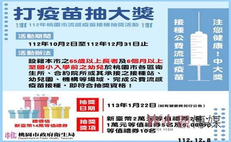 觀傳媒 桃竹苗新聞 桃園市鼓勵長者及幼兒接種流感疫苗 31日前接種可抽大獎