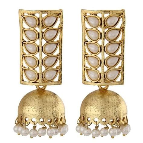 Okos Gold Plated Traditional With Western Look Jhumka Jhumki Earrings