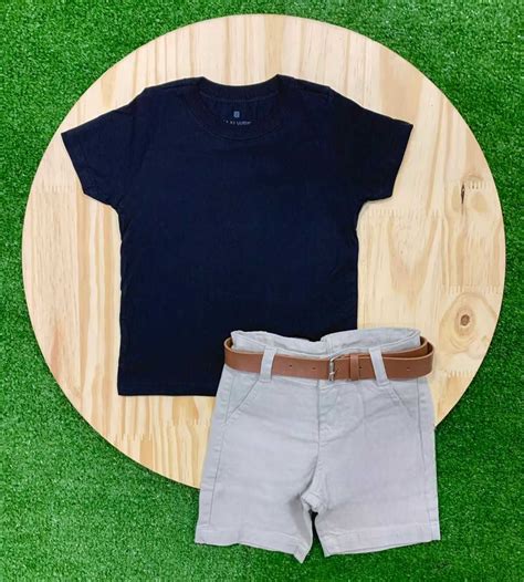 Bermuda Nude Camiseta B Sica Preto Infantil