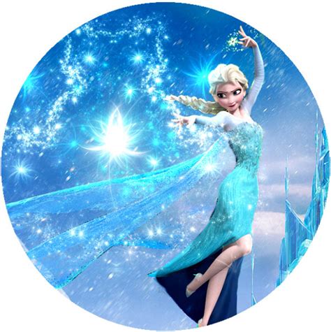 Cialda In Ostia Per Torta Tonda Frozen Elsa Personalizzata Con Nome