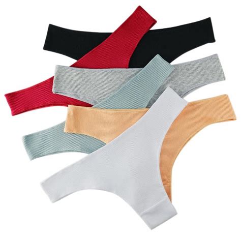 Xmarks Packs Cotton Thong Bikini Underwear Seamless Breathable Panties For Women