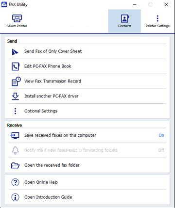Setting Up The Fax Utility Windows