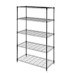 Hdx Tier Steel Wire Shelving Unit In Black In W X In H X