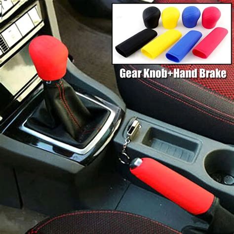 Youwinme 2Pcs Car Gear Shift Collars Handbrake Covers Sleeve Auto Hand