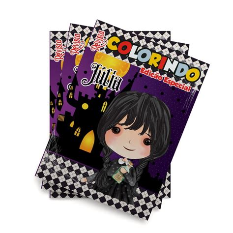 Revista Colorir Personalizada Wandinha Addams Produtos Elo7