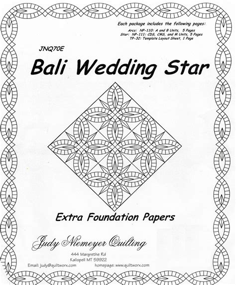 Bali Wedding Star Extra Foundation Papers To Make The Quilt Etsy