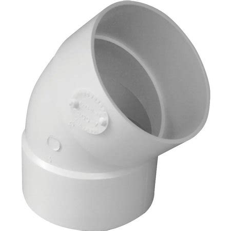 Genova CANPLAS Pipe Elbow 4 In Hub 45 Deg Angle PVC White 414184BC