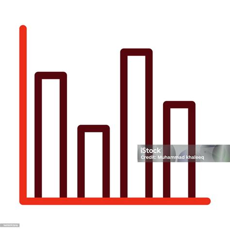 Bar Chart Garis Tebal Dua Ikon Warna Untuk Penggunaan Pribadi Dan