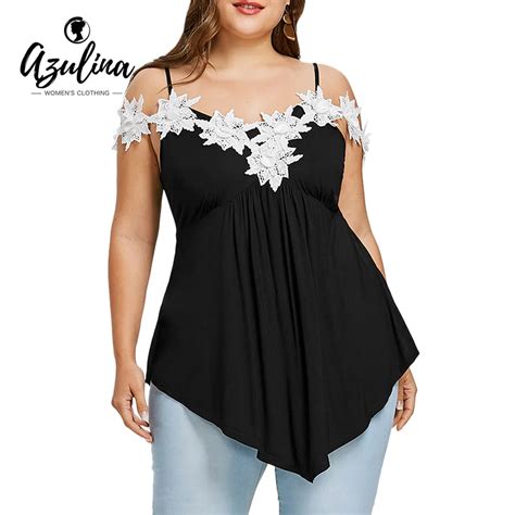 Azulina Plus Size Stereo Floral Empire Waist T Shirt Women Tops Tshirt