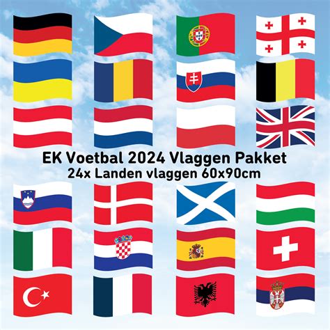 24x Vlaggen Deelnemende Landen EK Voetbal 2024 Vlaggenclub