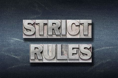 Premium Photo Strict Rules Phrase Made From Metallic Letterpress On